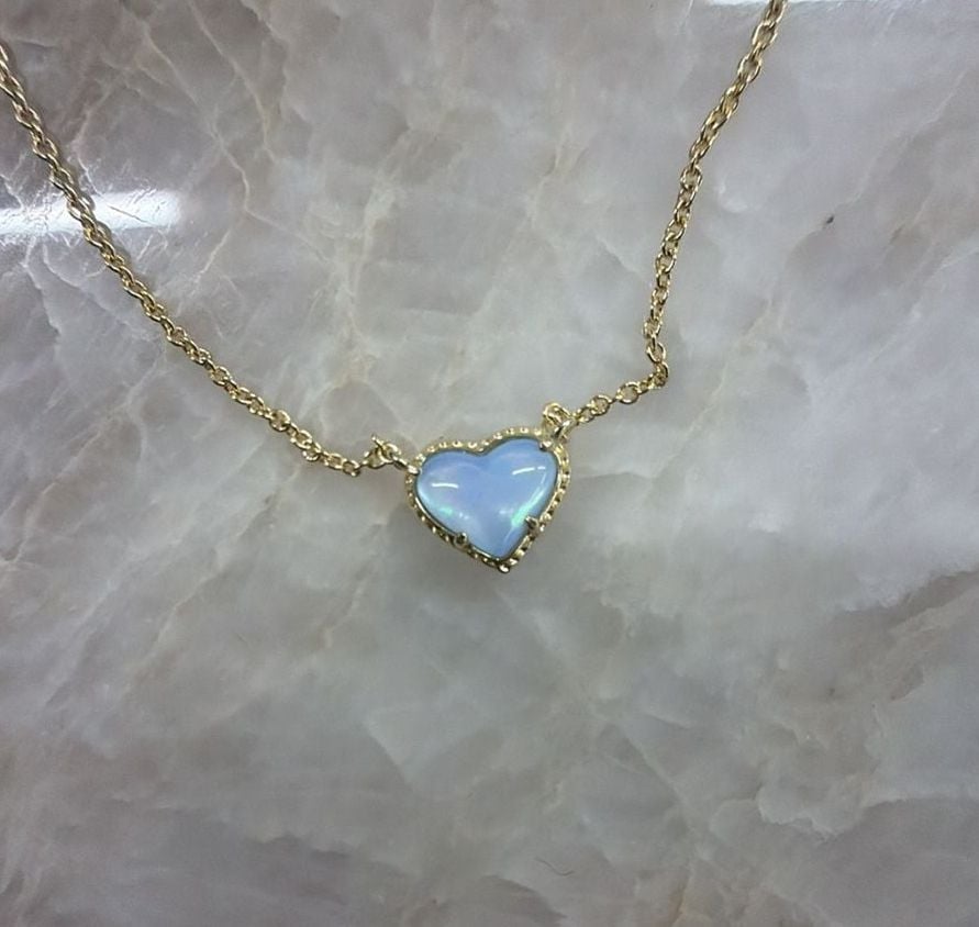 Kendra Scott Ari Heart Gold Pendant Necklace Blue Illusion 2