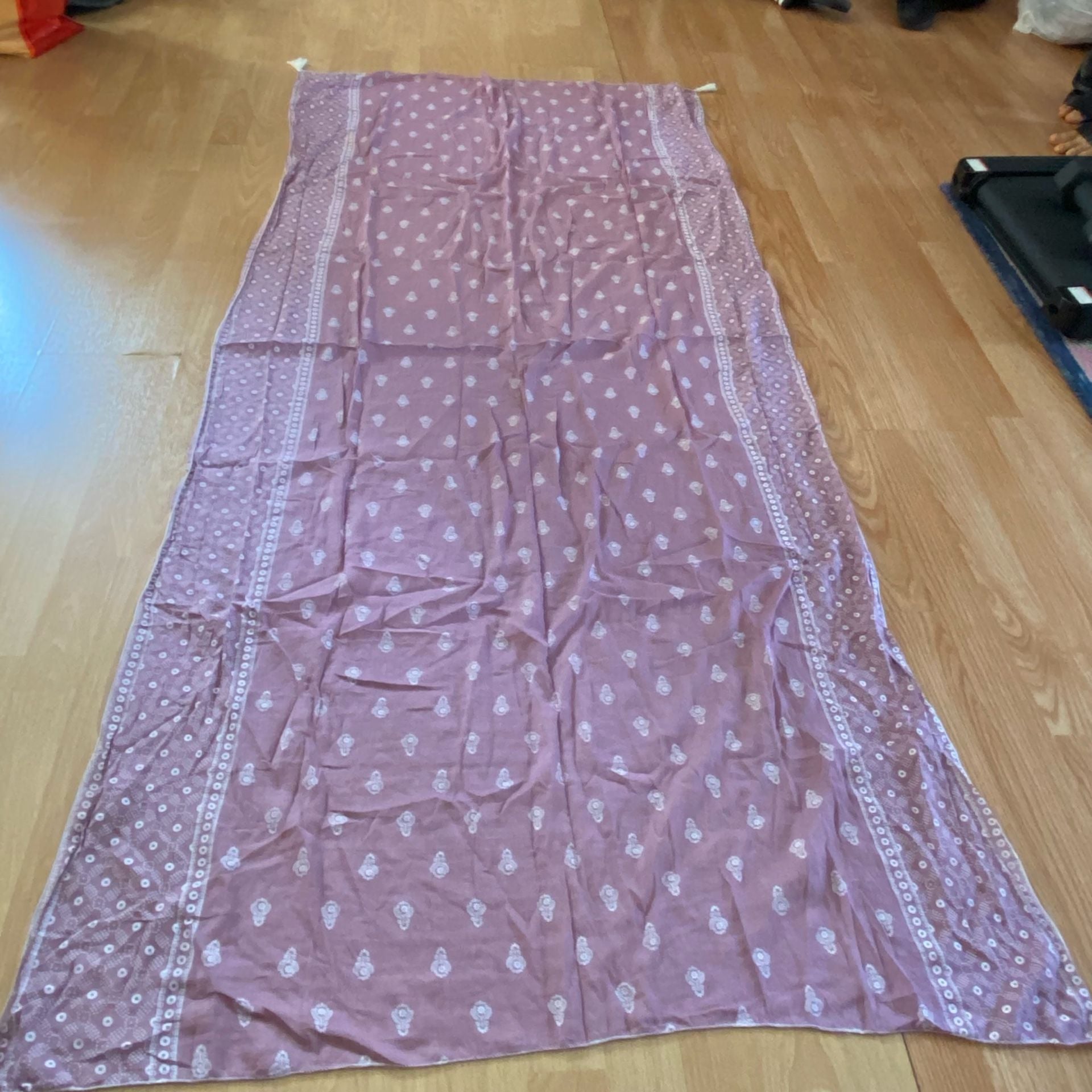 Kurta Size 40 Purple Cotton Embroidered 3 Piece Set 10