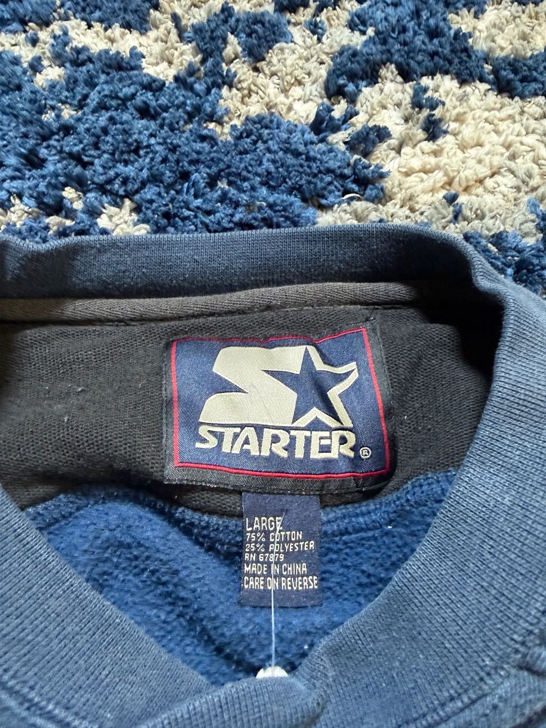 Starter Sweatshirt Size Large Blue Crewneck Pullover 3