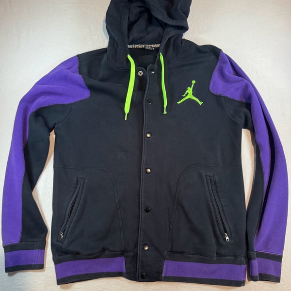Jordan Varsity Hoodie Size L Black Purple Green
