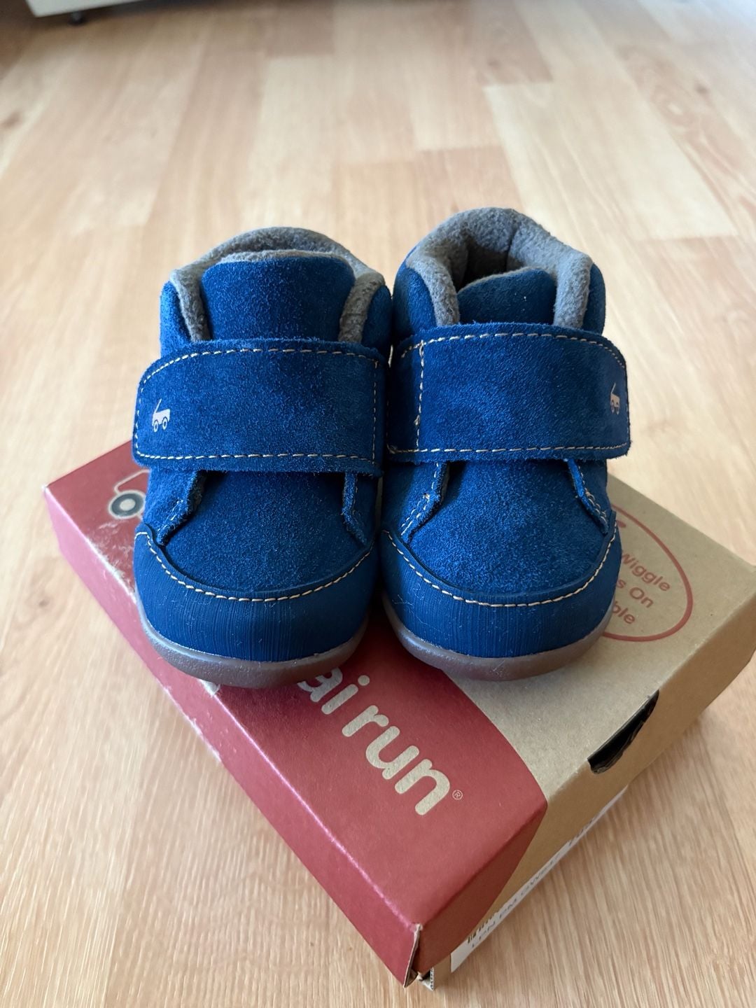 See Kai Run Blue Suede Baby Booties 7