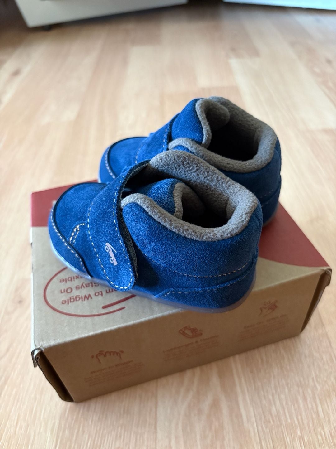 See Kai Run Blue Suede Baby Booties 9