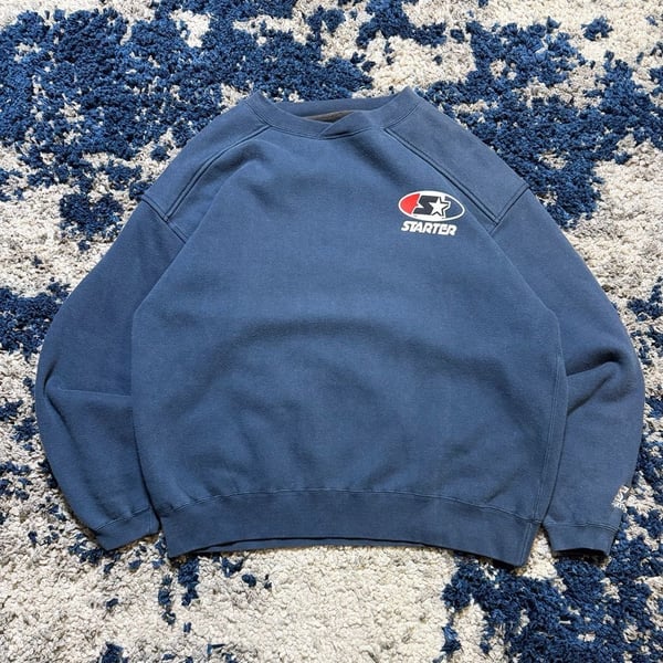 Starter Sweatshirt Size Large Blue Crewneck Pullover