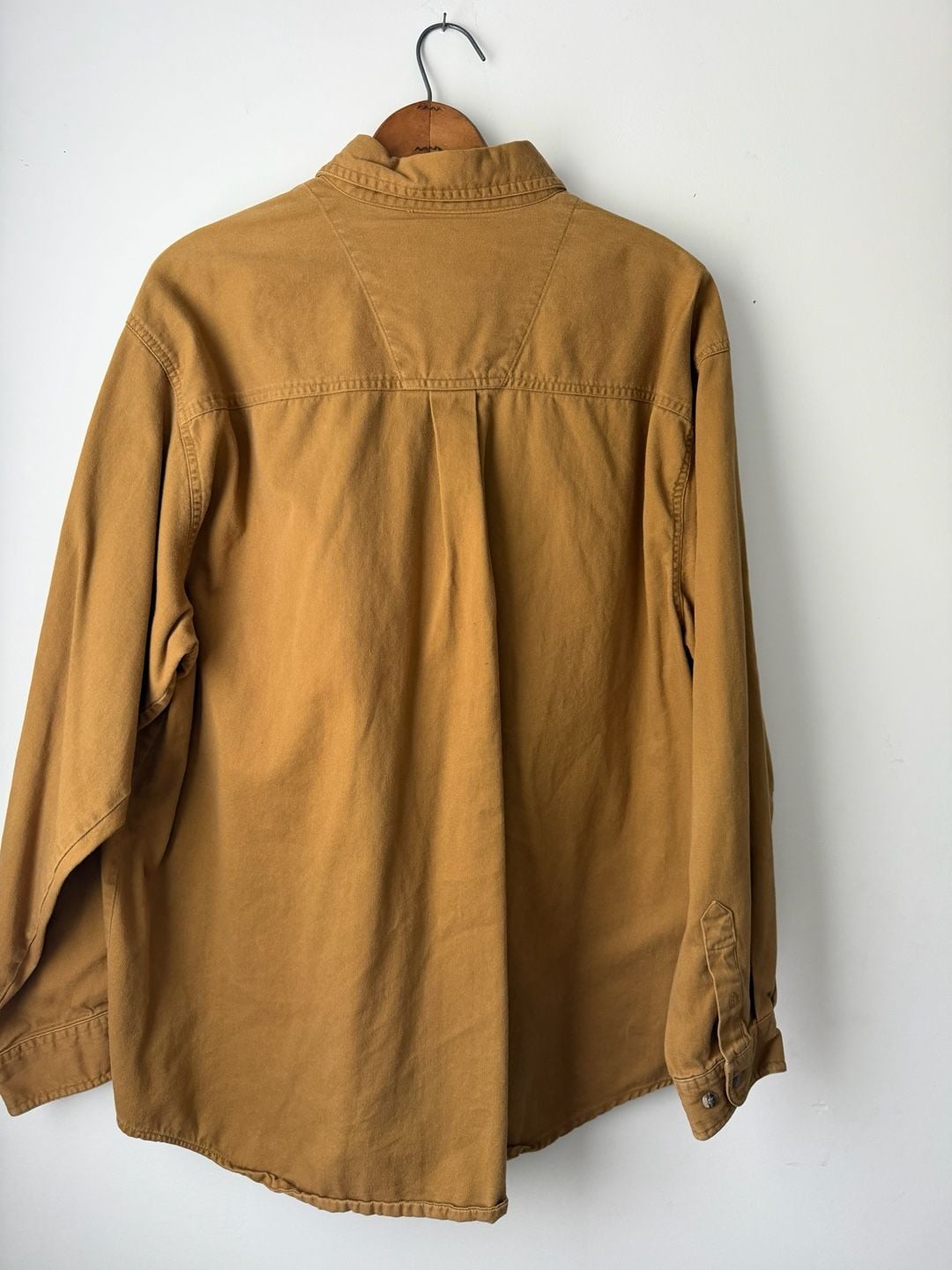 Vintage Wrangler Rugged Wear Heavy Canvas Button Up Shirt XL Duck Brown Workwear 6