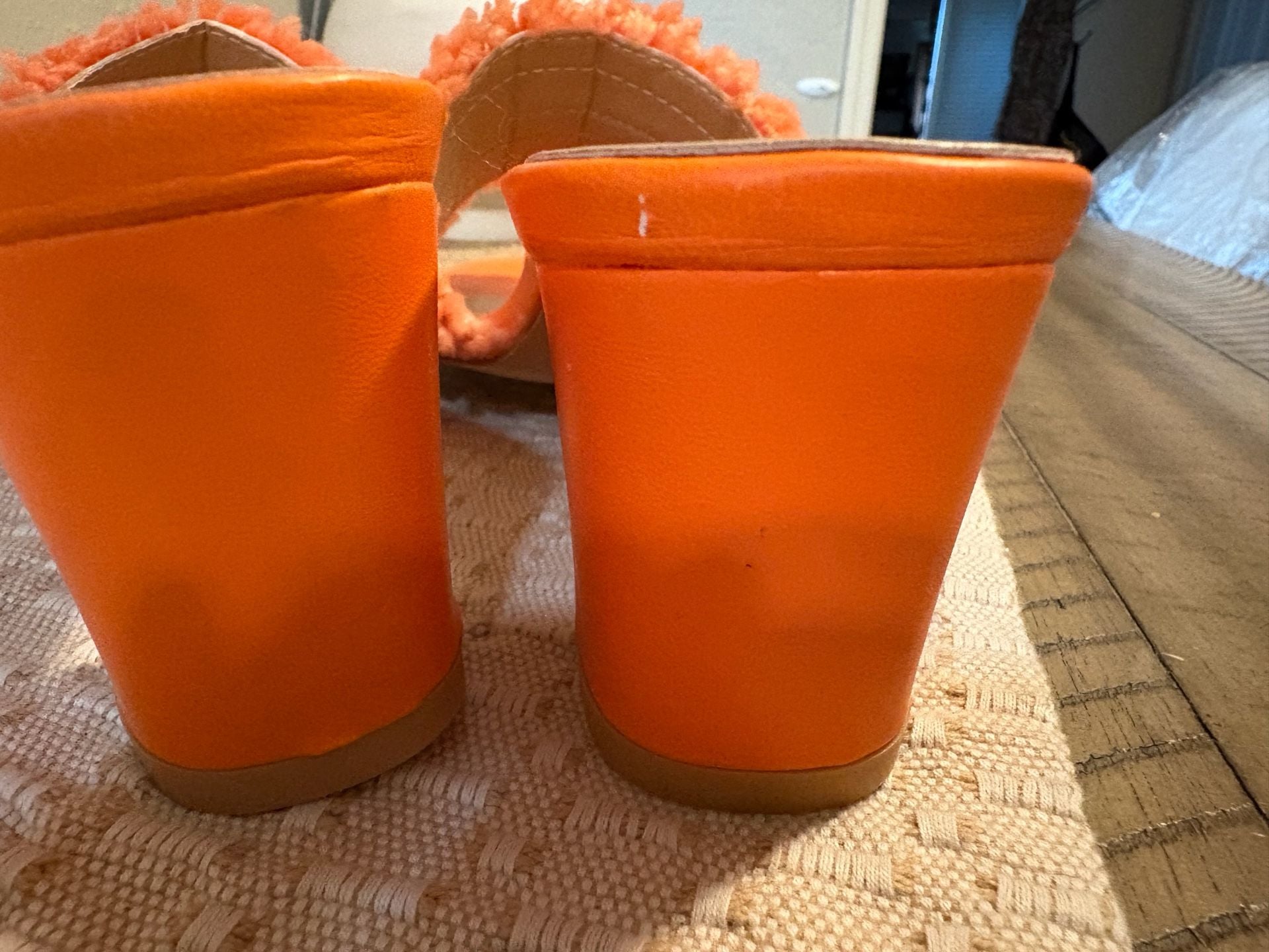 EXBoutique Orange Block Heel Mules With Rhinestones 15