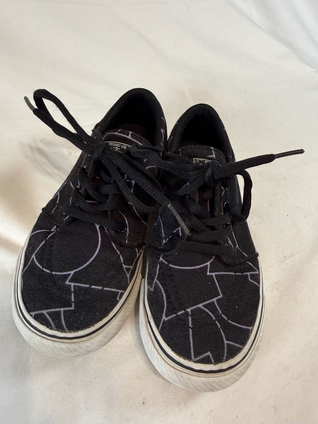 Nike Sb Stefan Janoski Youth Shoes Black Geometric Canvas Skate Sneakers Size 11 Child Streetwear Grunge Alt Skatewear 5