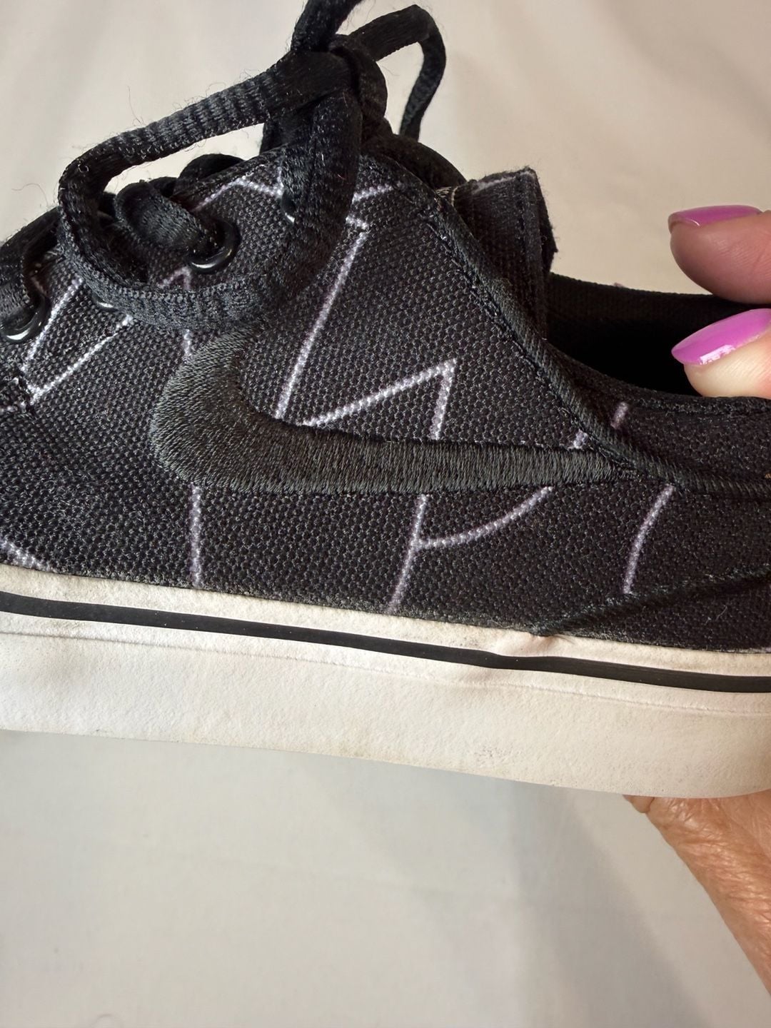 Nike Sb Stefan Janoski Youth Shoes Black Geometric Canvas Skate Sneakers Size 11 Child Streetwear Grunge Alt Skatewear 8