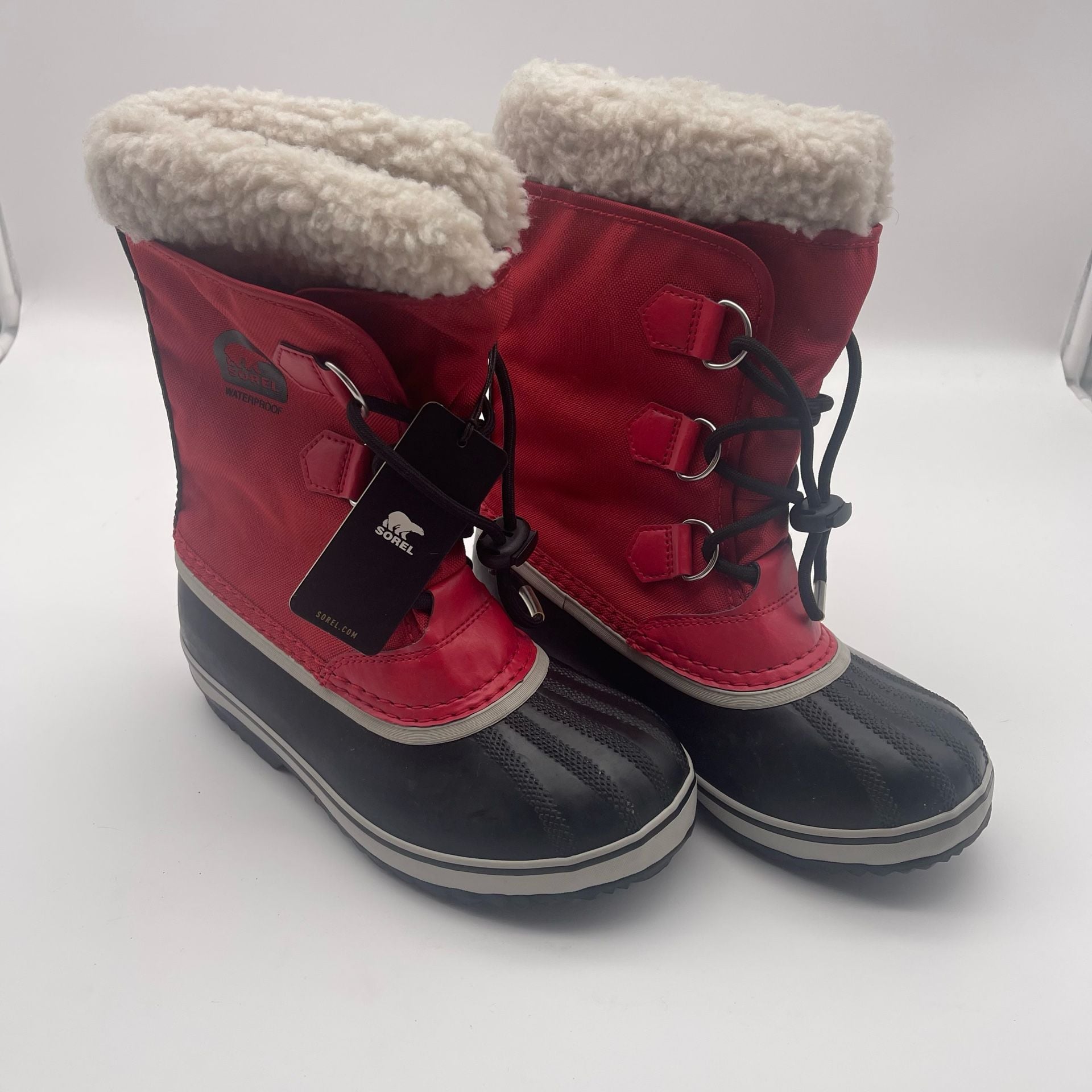 Sorel Yoot Pac Nylon WP Kids Snow Boots Size 4 Red Waterproof 2