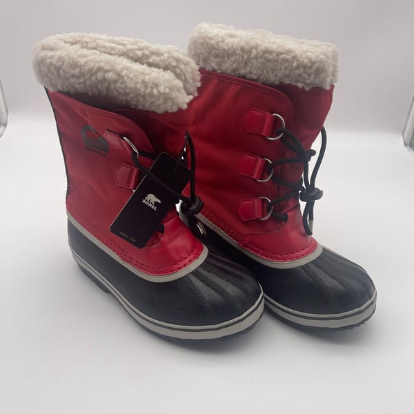 Sorel Yoot Pac Nylon WP Kids Snow Boots Size 4 Red Waterproof