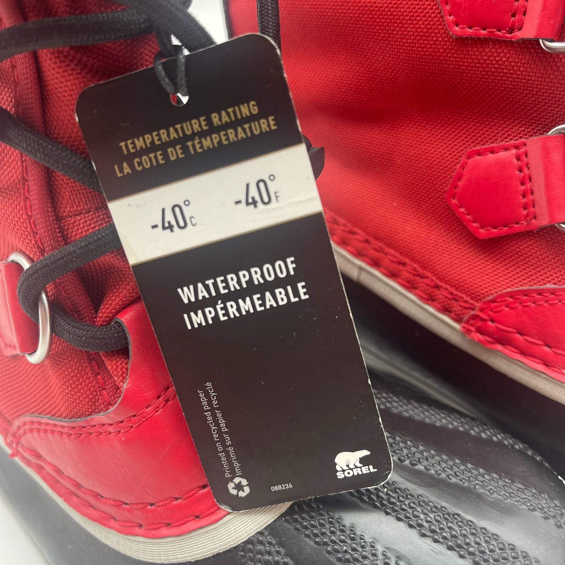 Sorel Yoot Pac Nylon WP Kids Snow Boots Size 4 Red Waterproof 3