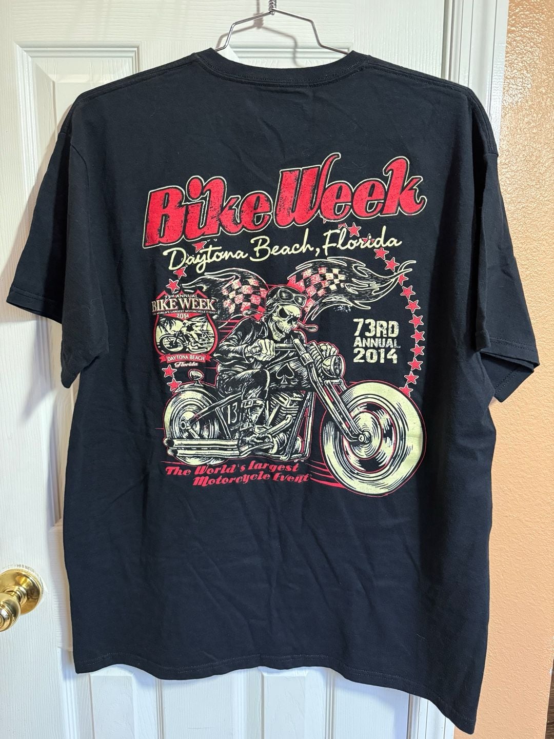 Fruit of the Loom Daytona Beach Bike Week 2014 T-Shirt Size XL Black 3