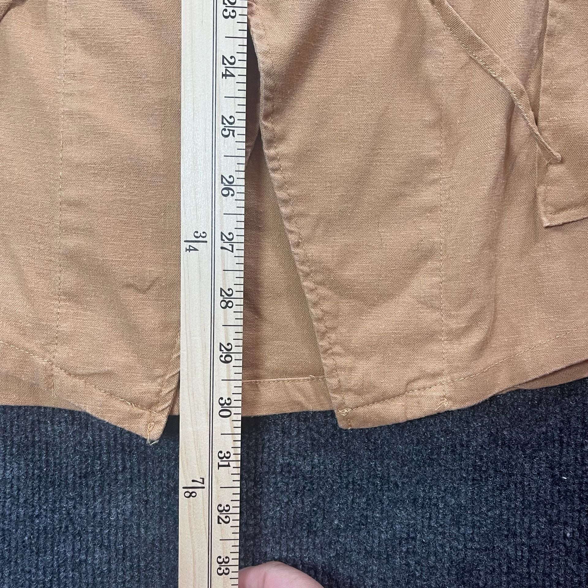 Torrid Utility Vest Size 4 Tan Linen Blend Cargo Pocket Drape Front 6