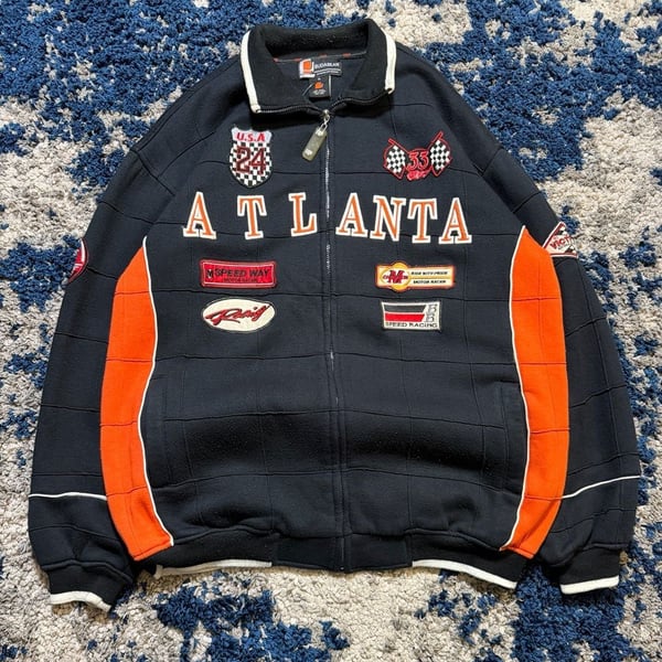 Budabean Atlanta Racing Jacket Size XL Black Orange