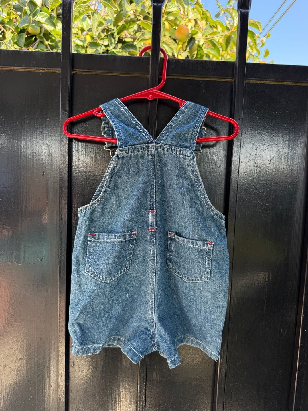 Vintage Baseball Shortalls Size 6/9 Months Blue Denim Overalls 4