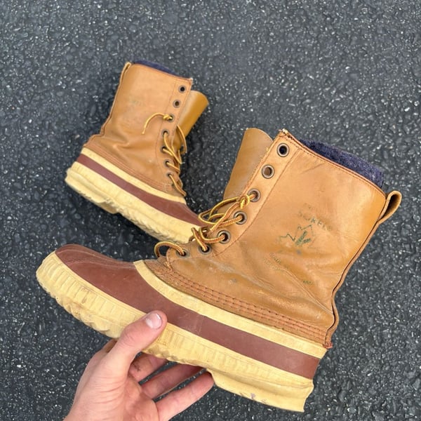 Sorel Vintage Kaufman Premium Snow Boots Tan Brown Wool Insulated size W 7