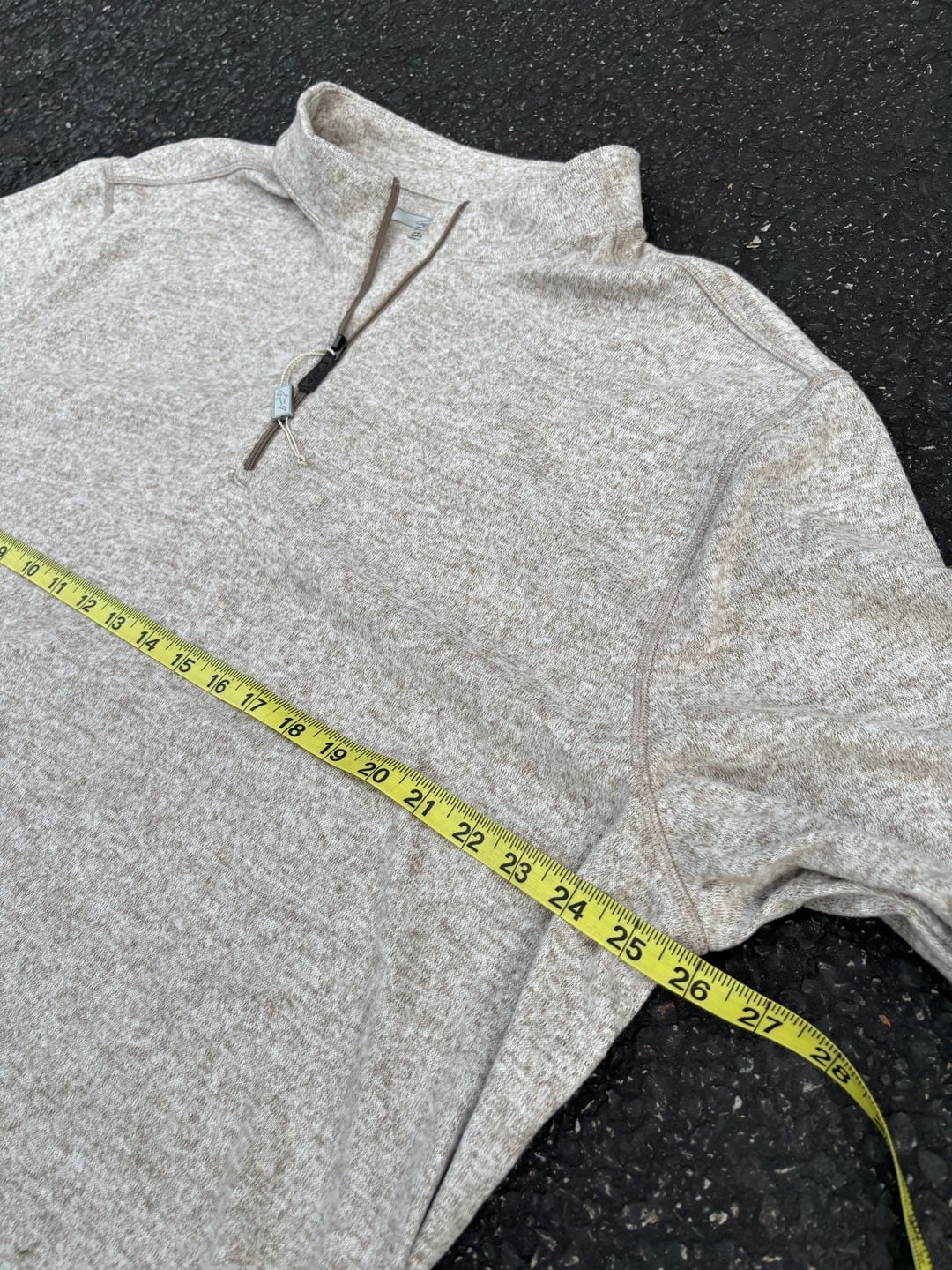 Greg Norman Half-Zip Pullover Size XXL Heather Beige Elbow Patches 5