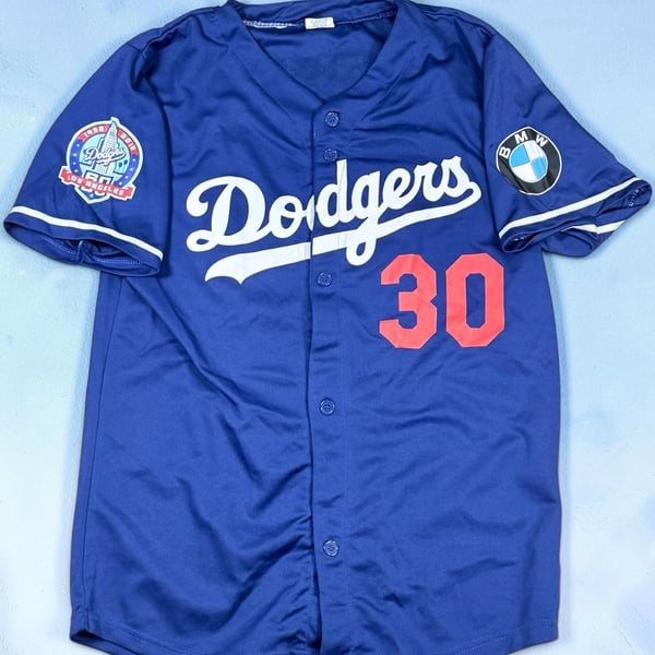 Los Angeles Dodgers Dave Roberts #30 Jersey Size M Blue BMW 2018 SGA