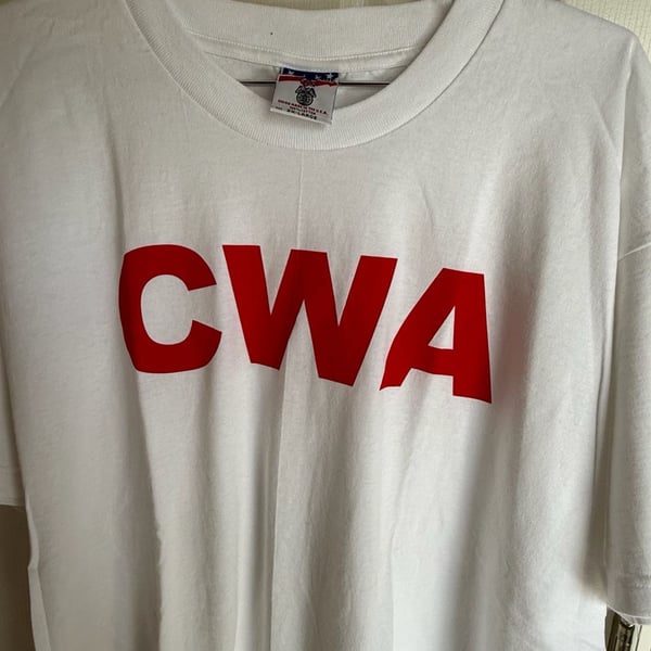 Union Made CWA Event Staff T-Shirt 2X-Large White Cotton USA