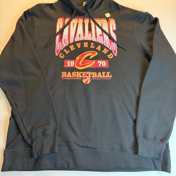 NBA Cleveland Cavaliers Hoodie Size L Black Basketball Sweatshirt