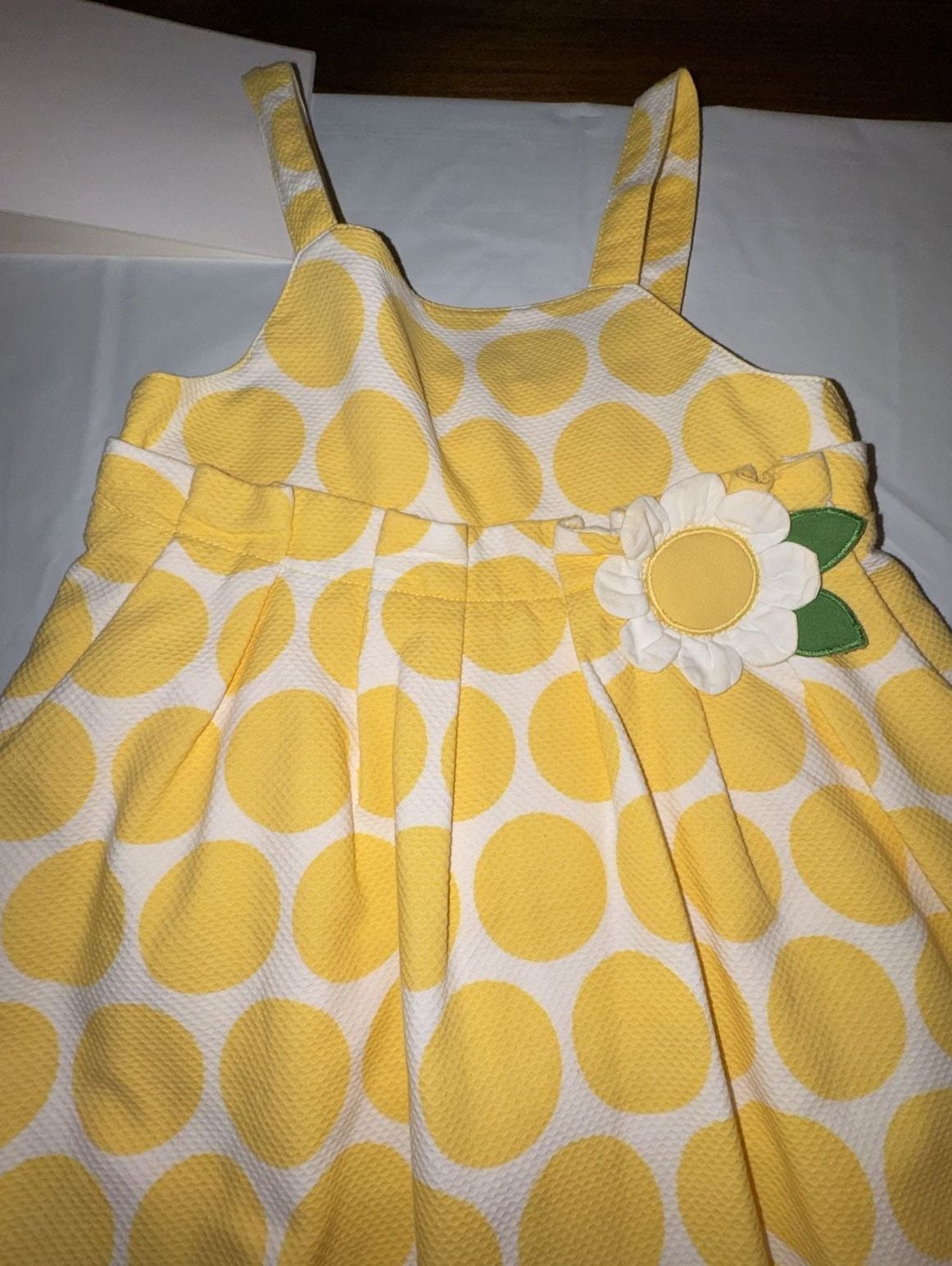 Gymboree A Pop Of Daisies Dress 18-24 Mos Yellow White Polka Dot Flower 2