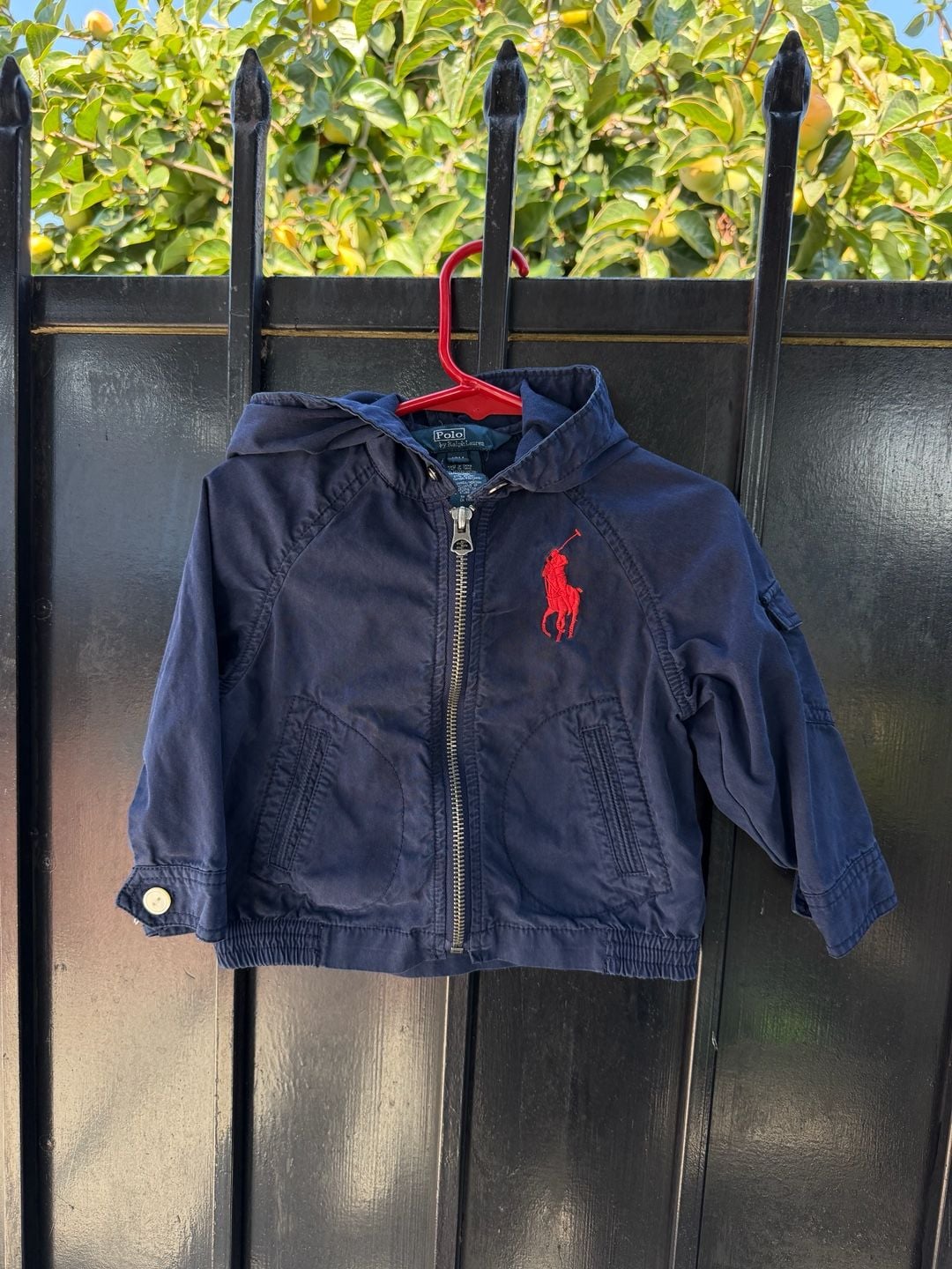 Polo Ralph Lauren Zip Hooded Jacket Size 18M Navy Blue Red Pony 2