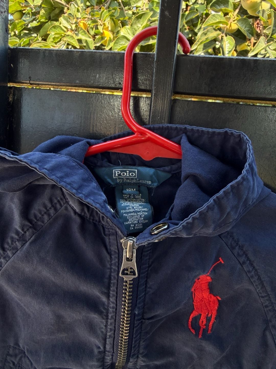Polo Ralph Lauren Zip Hooded Jacket Size 18M Navy Blue Red Pony 3