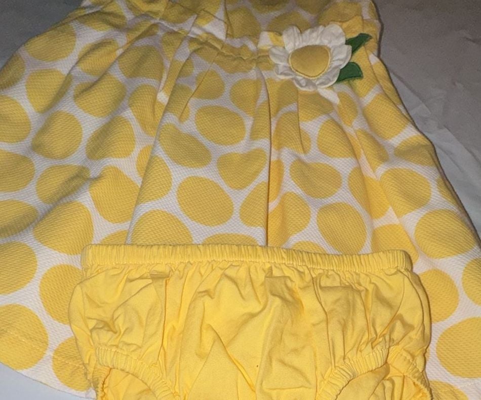 Gymboree A Pop Of Daisies Dress 18-24 Mos Yellow White Polka Dot Flower 3