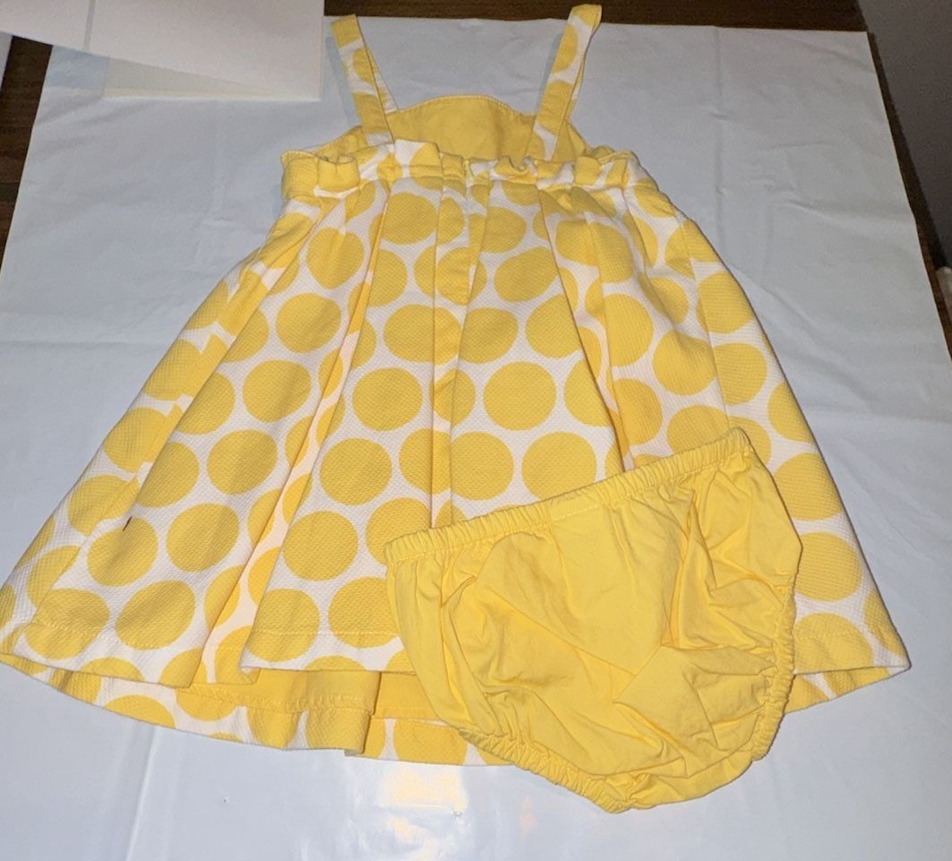 Gymboree A Pop Of Daisies Dress 18-24 Mos Yellow White Polka Dot Flower 4