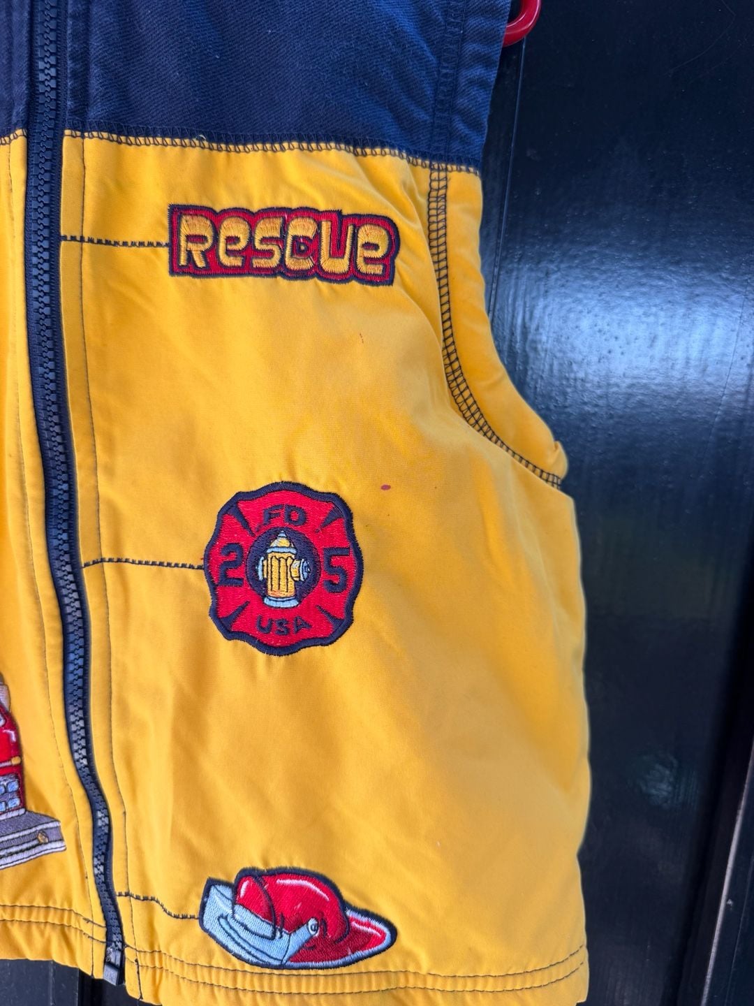Vtg Khq Sportswear Firefighter Vest Size 7 Yellow Fire Truck Rescue 5