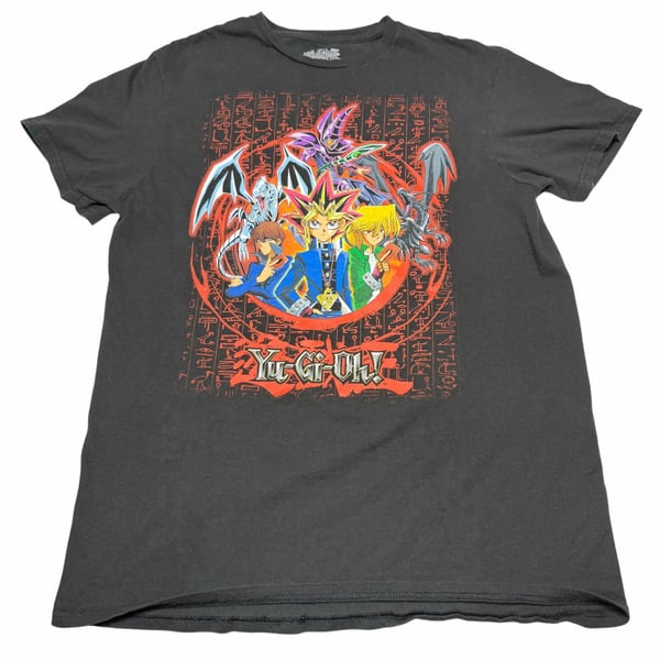 Yu-Gi-Oh! Graphic T-Shirt Size M Black Anime Characters Cotton