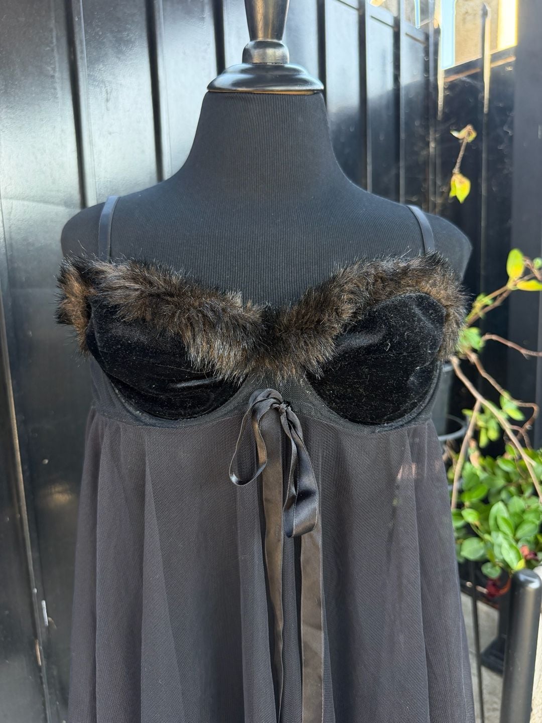 Vintage Victoria's Secret Babydoll Slip Dress Size 34B Black 4