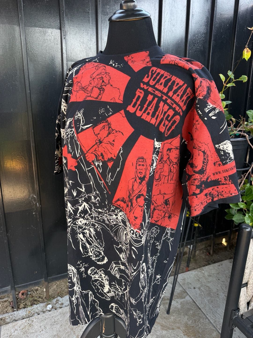 Vtg Sukiyaki Western Django T-Shirt All Over Print Graphic Tee 3