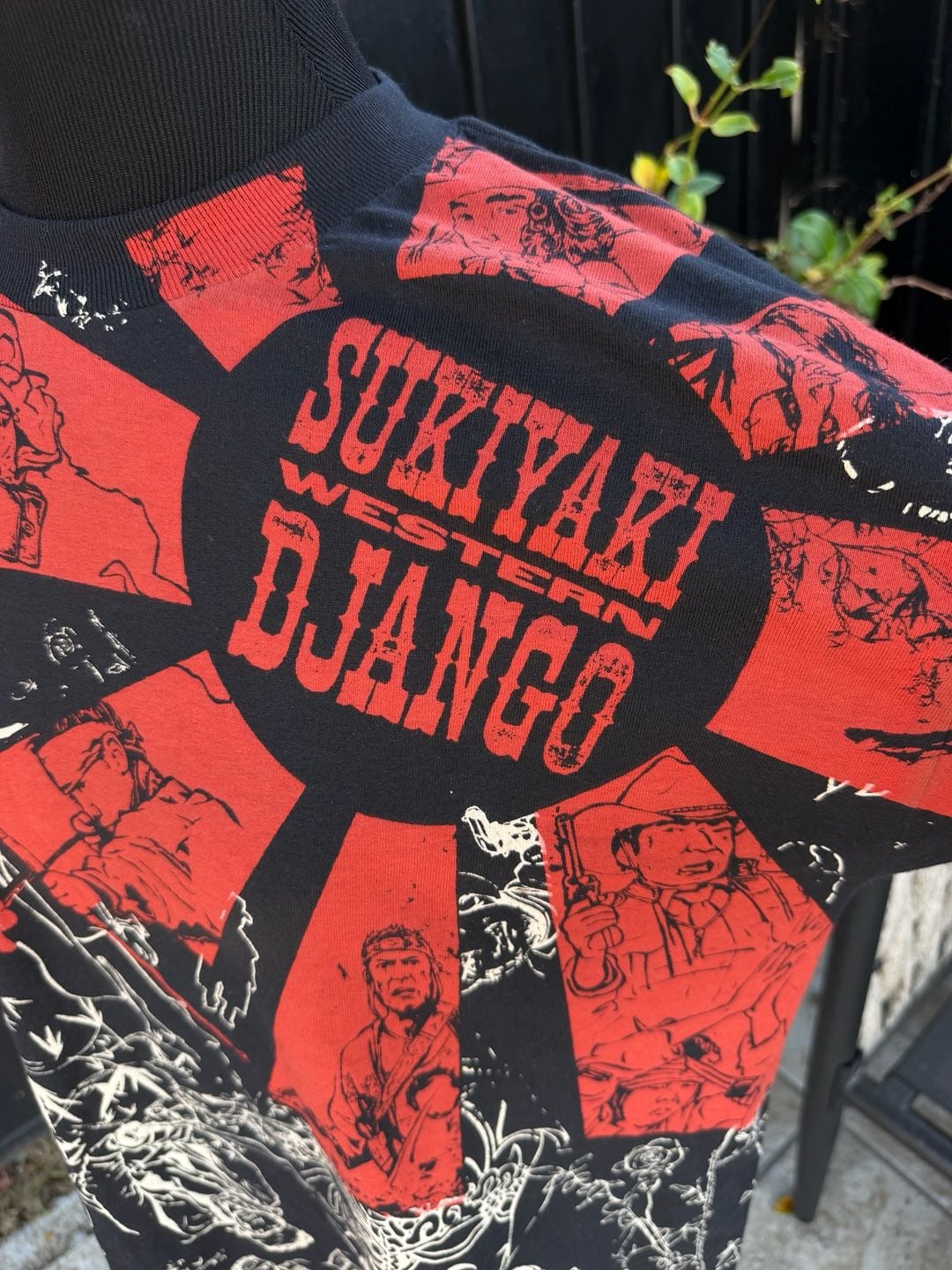 Vtg Sukiyaki Western Django T-Shirt All Over Print Graphic Tee 5