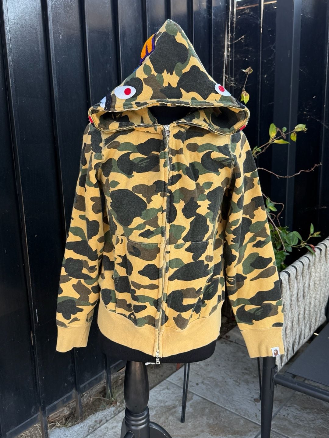 Bape 1st Camo Shark Full Zip Hoodie Yellow Camouflage 2