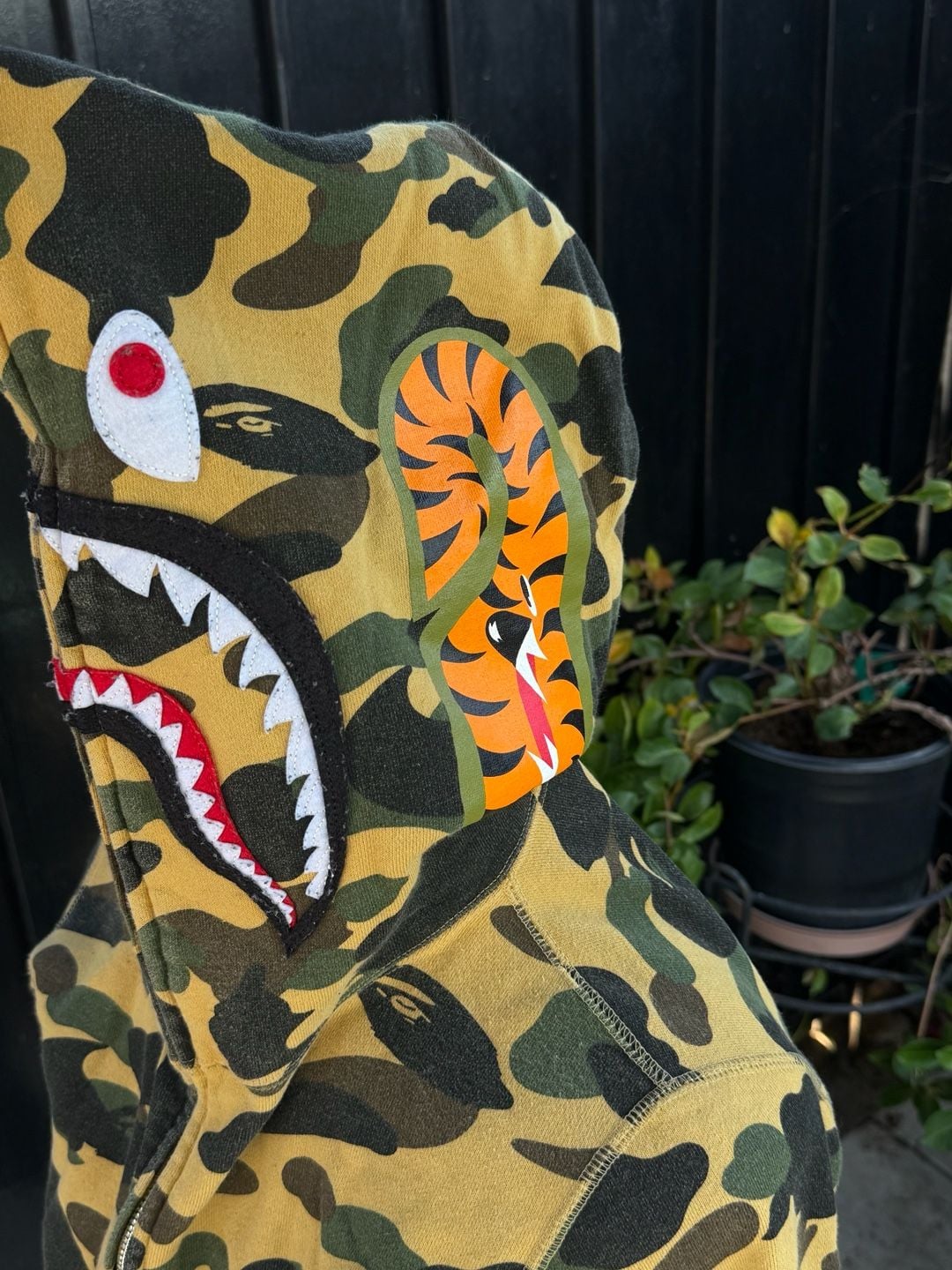 Bape 1st Camo Shark Full Zip Hoodie Yellow Camouflage 5