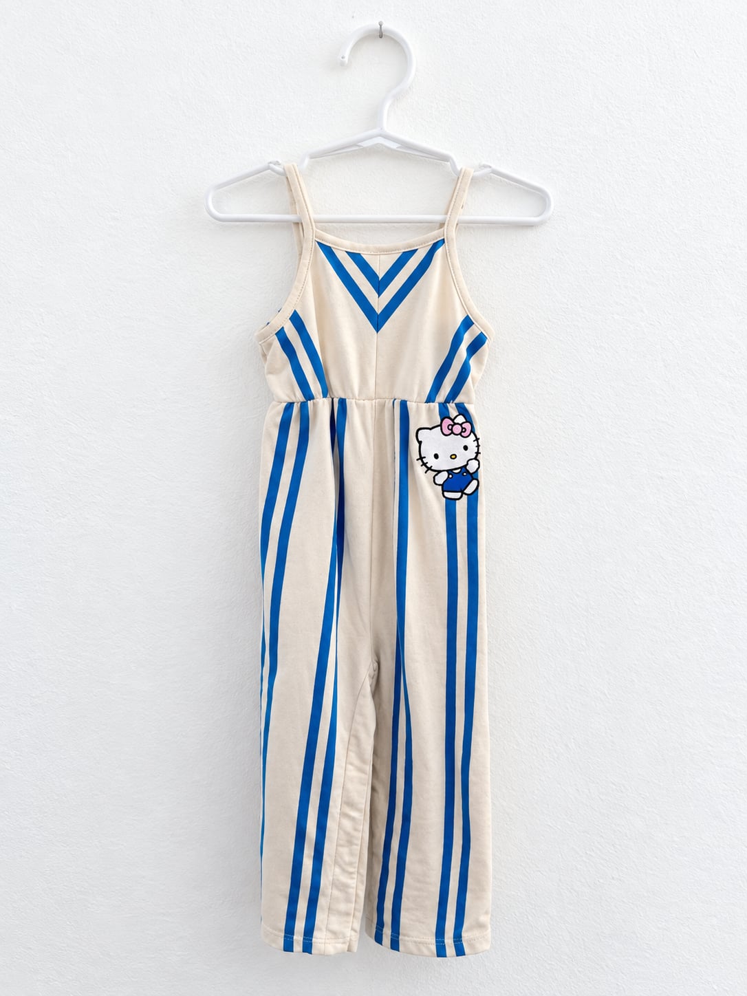 Hello Kitty Grayson Mini Jumpsuit Size 3T Blue Cream Striped 2