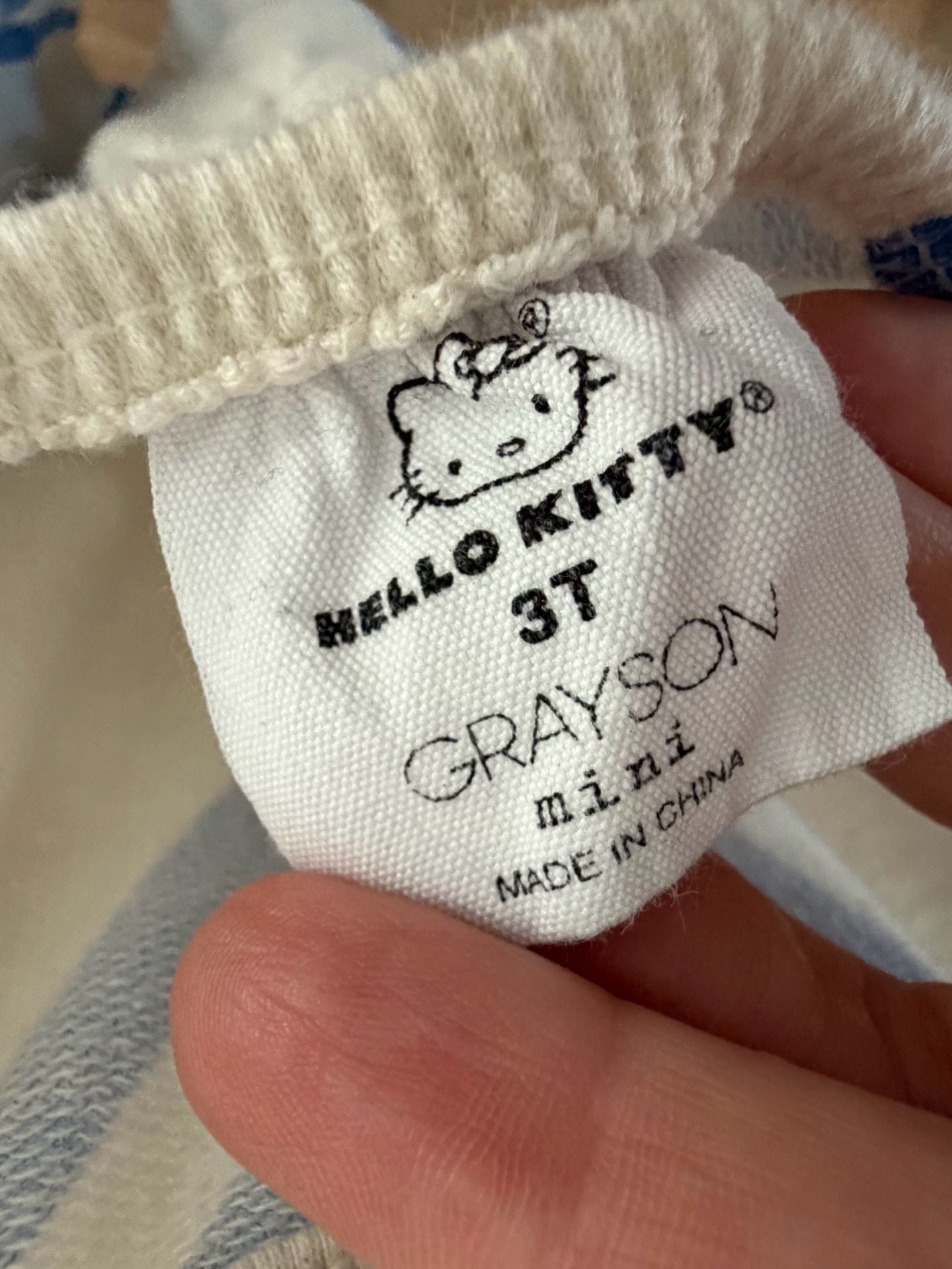 Hello Kitty Grayson Mini Jumpsuit Size 3T Blue Cream Striped 5