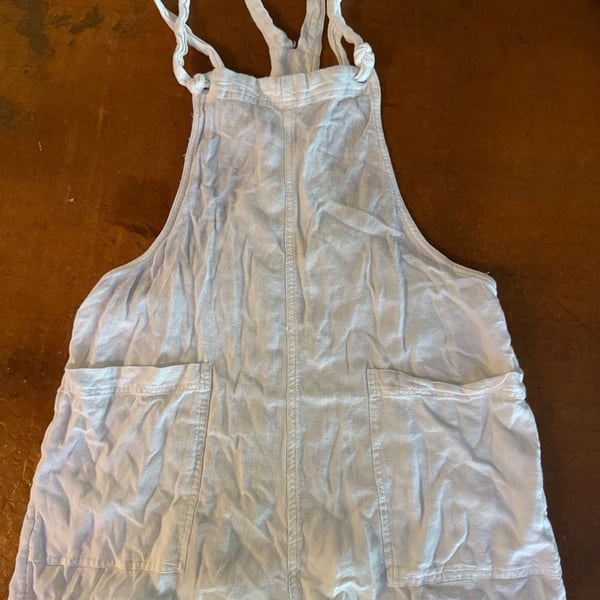 Aeropostale Overall Romper Size M White Pocket Straps