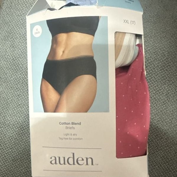 Auden Cotton Blend Briefs Size XXL 6-Pack