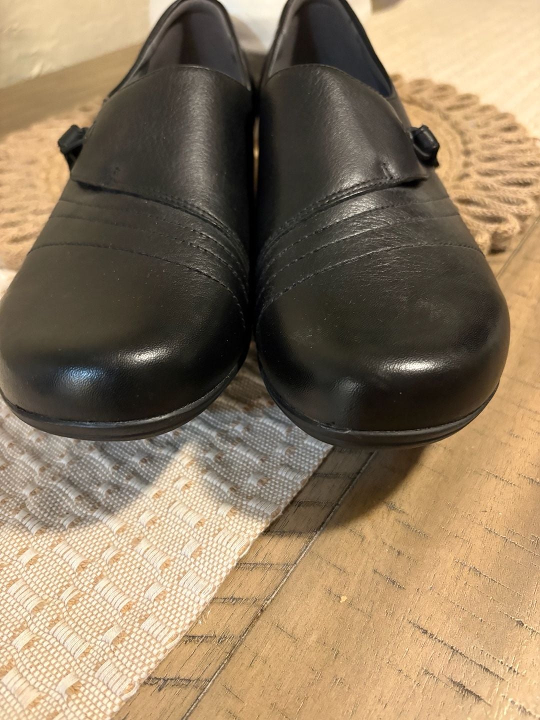 Dansko Franny Black Leather Loafer Flats Shoes size 10.5 US 7