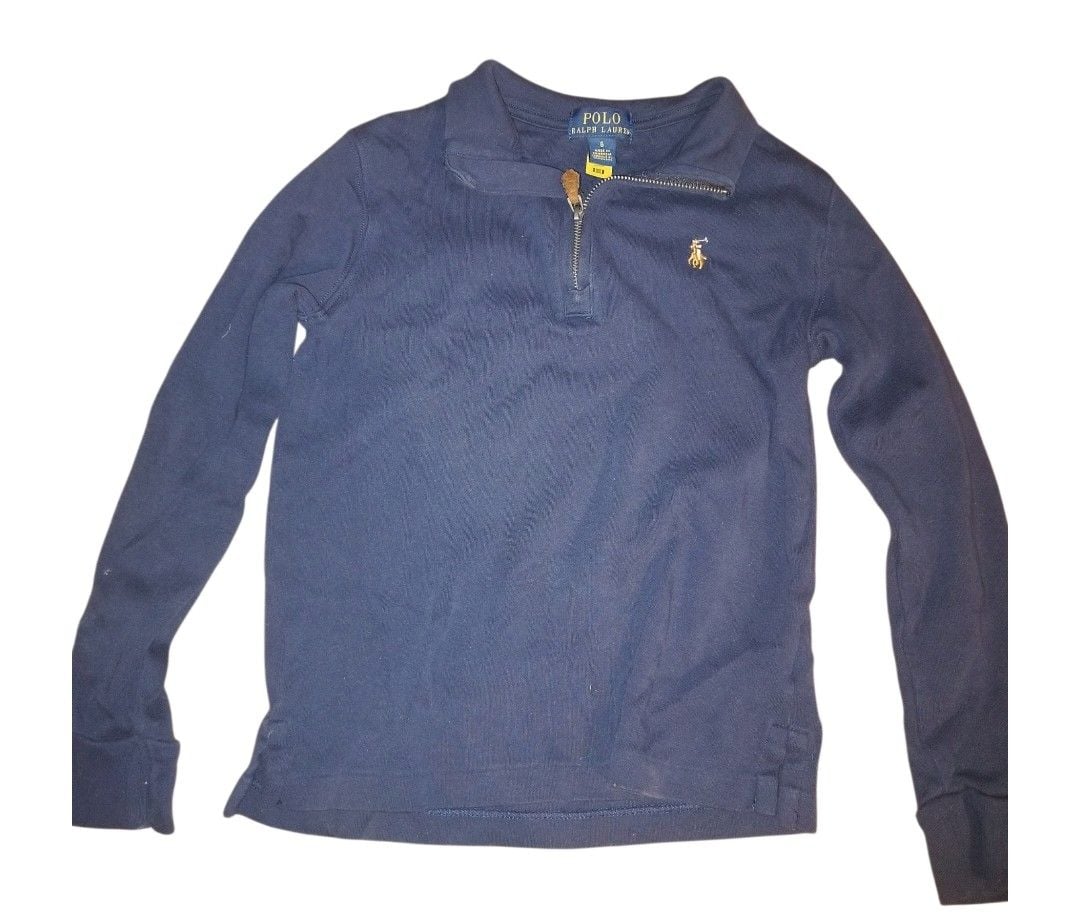 Polo Ralph Lauren Quarter-Zip Pullover Size 6 Navy Blue Sweatshirt 2