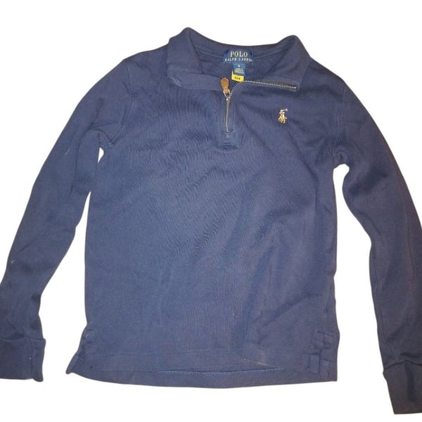 Polo Ralph Lauren Quarter-Zip Pullover Size 6 Navy Blue Sweatshirt