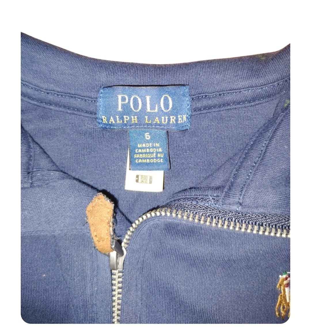 Polo Ralph Lauren Quarter-Zip Pullover Size 6 Navy Blue Sweatshirt 3