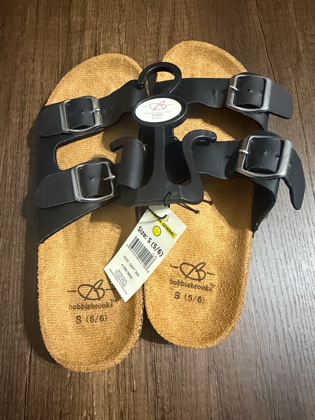 Bobbie Brooks Double Strap Sandals Size S (5/6) Black 2