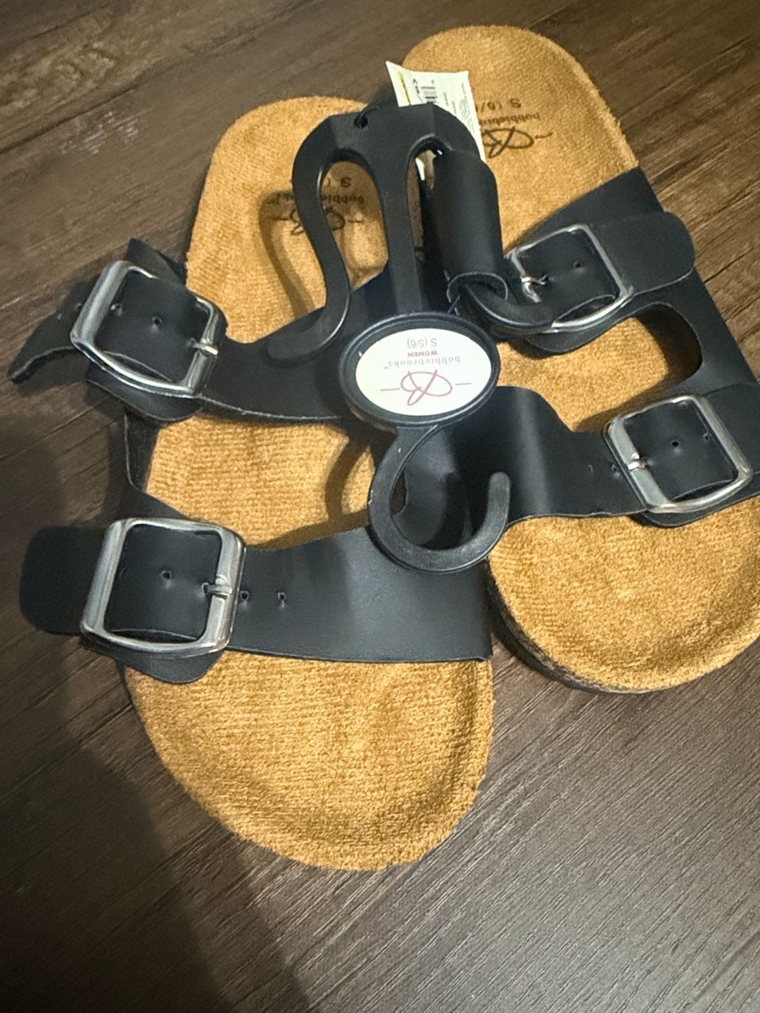 Bobbie Brooks Double Strap Sandals Size S (5/6) Black 4