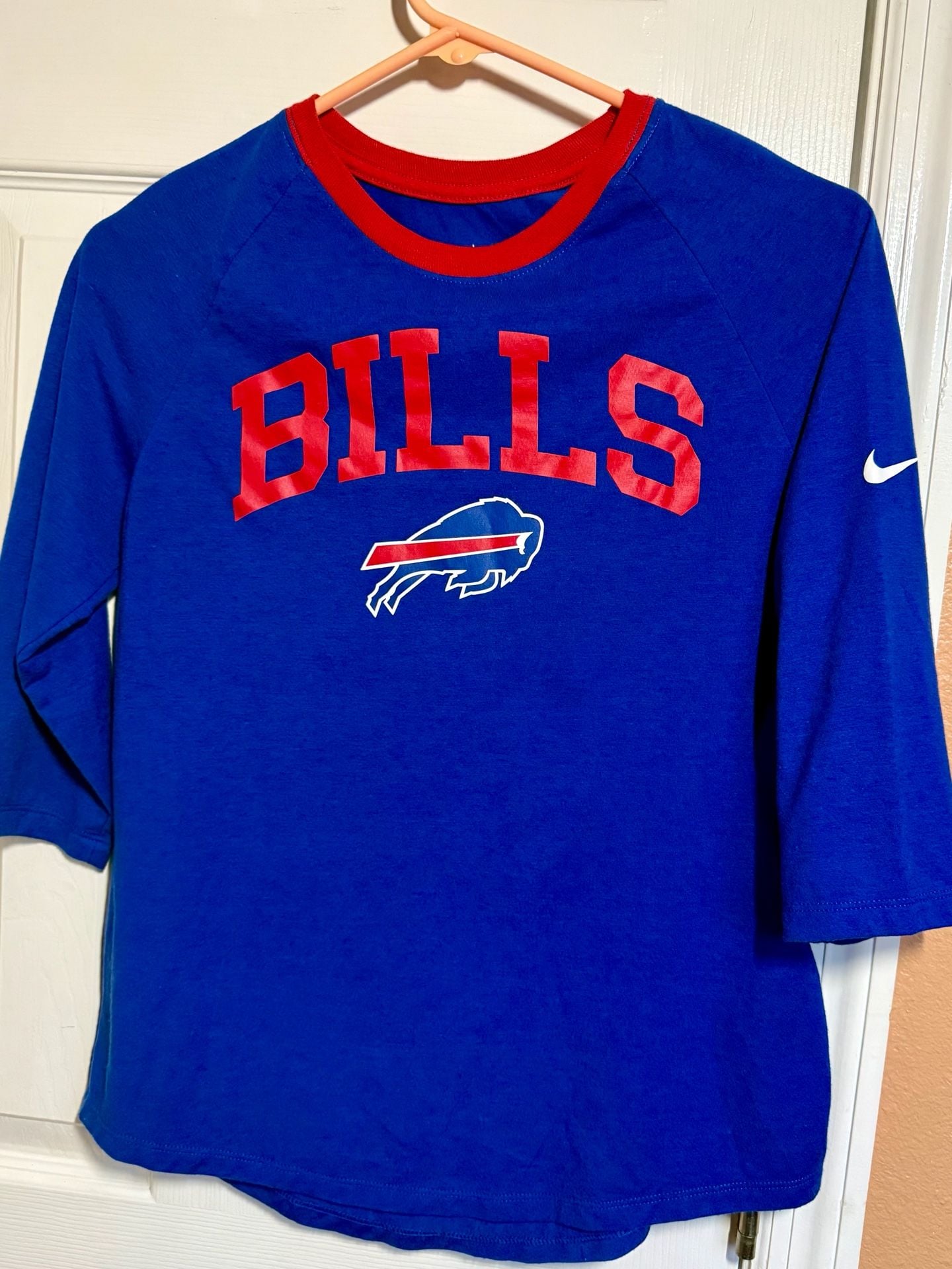 Nike Buffalo Bills 3/4 Sleeve Raglan Fashion Top Royal Blue 2