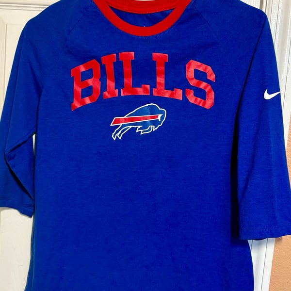 Nike Buffalo Bills 3/4 Sleeve Raglan Fashion Top Royal Blue