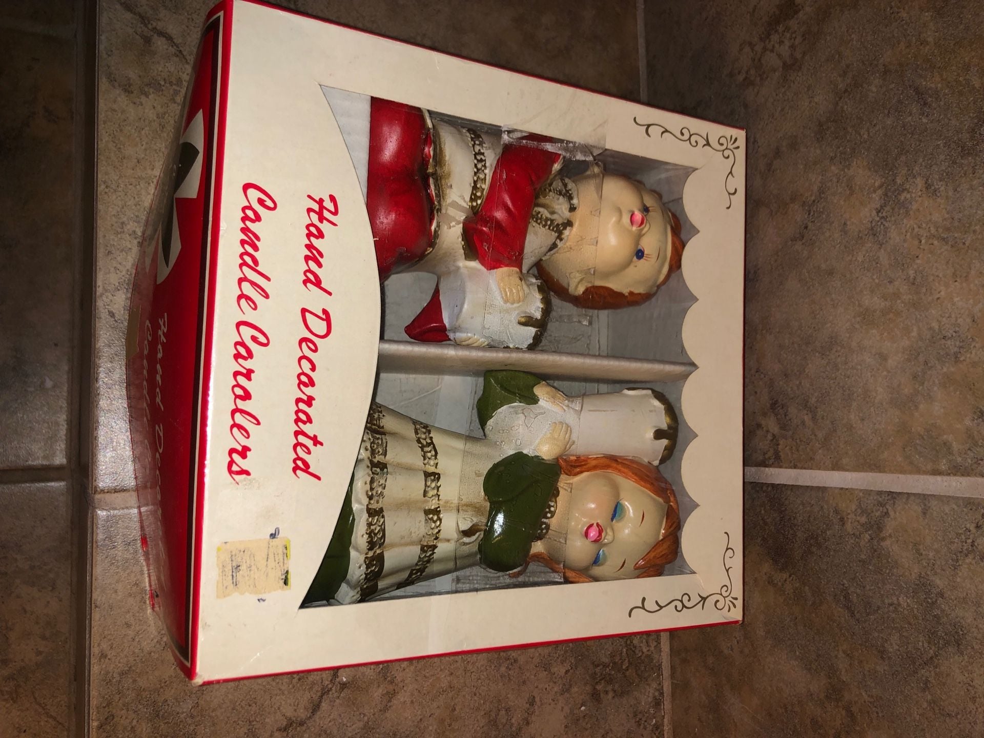 Star Hand Decorated Candle Carolers Vintage Christmas Candle Holders 2