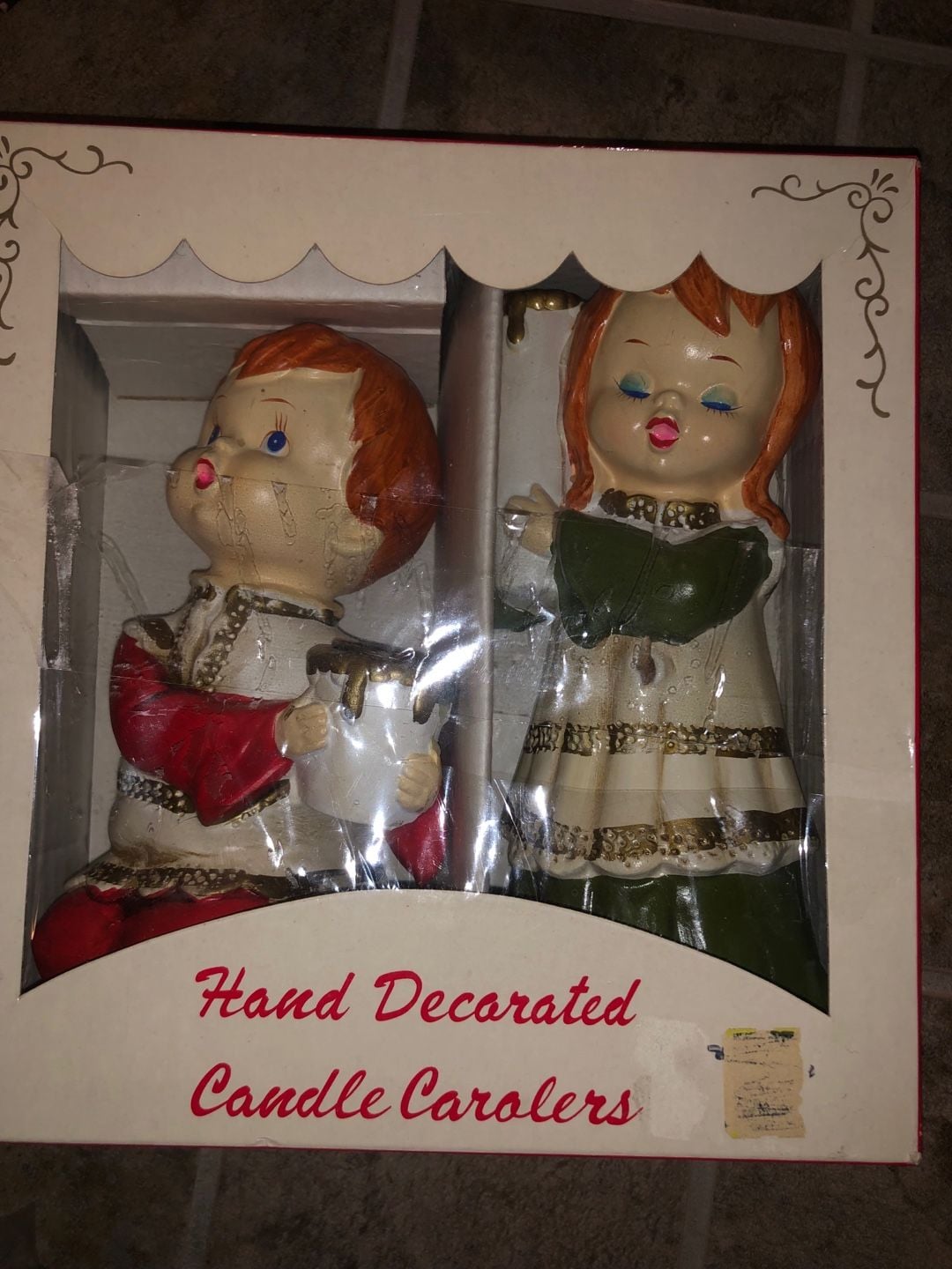 Star Hand Decorated Candle Carolers Vintage Christmas Candle Holders 5