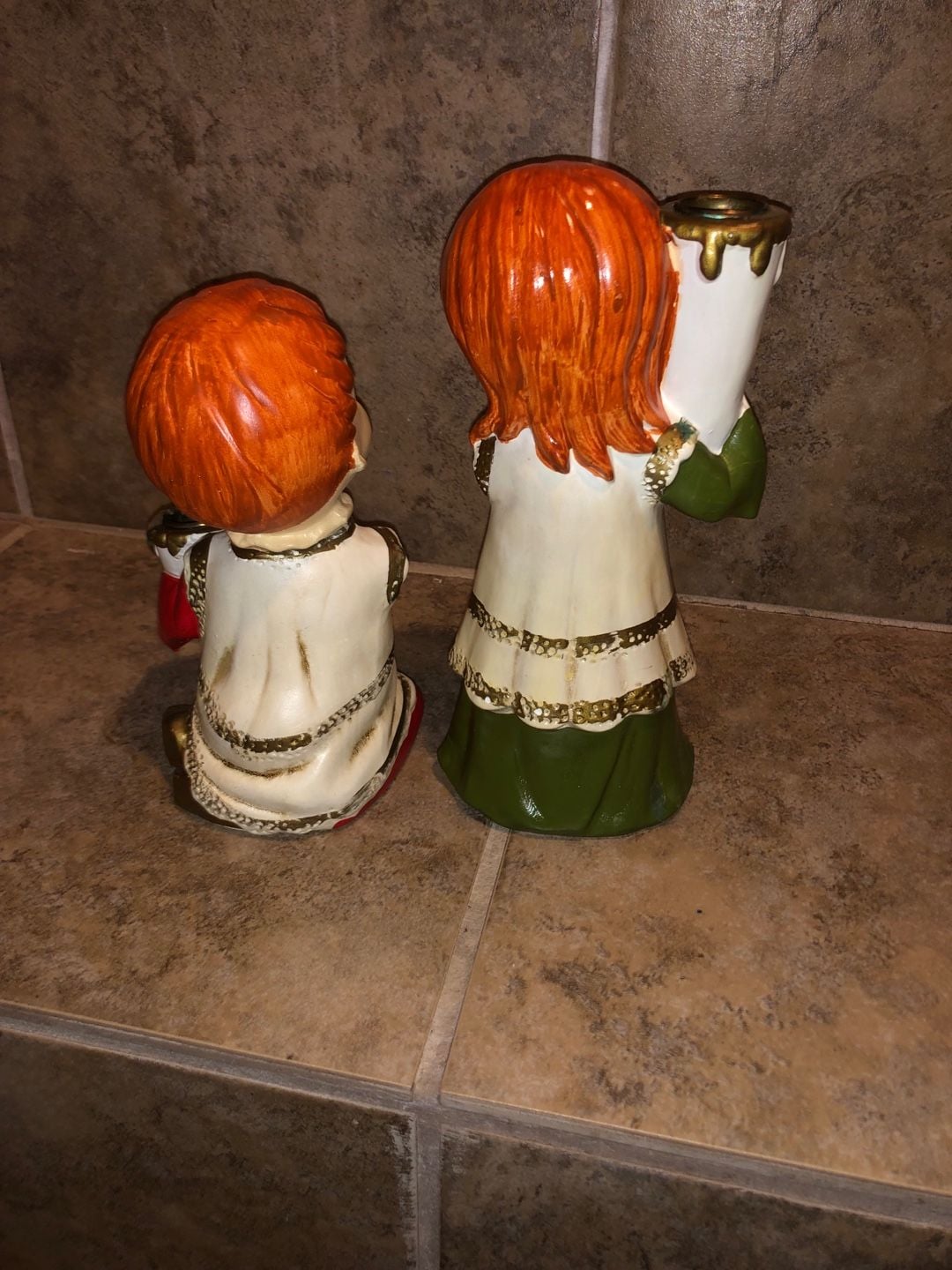 Star Hand Decorated Candle Carolers Vintage Christmas Candle Holders 6
